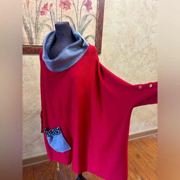 Light weight red NEW bat wing sweater top - Picture 1 of 5